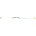 14K two-tone yellow and rose gold popcorn mesh bracelet with twisted rope knot centerpiece and rose gold diamond-cut bead accents with star charm drop on white background
