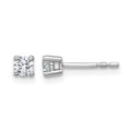Shop 1/4 ct IGI certified lab grown diamond stud earrings in 14K white gold. G+ color, VS/SI+ clarity, 4-prong basket setting. Sold as a pair.