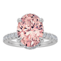 14K White Gold Certified 2ctw (1.51ct Center Stone) Lab Grown Pink Diamond Ring