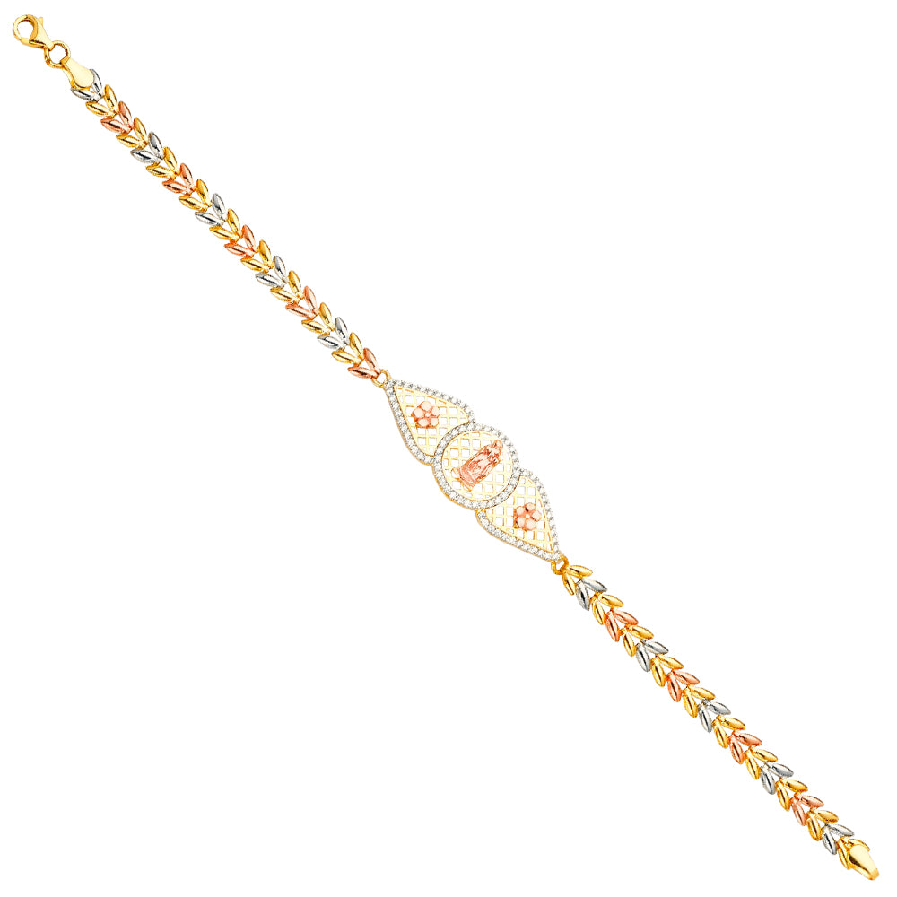 14K Gold 3 Colors Guadalupe Bracelet