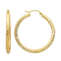 14KY DC 3.0mm Round Hoop Earrings (35mm)