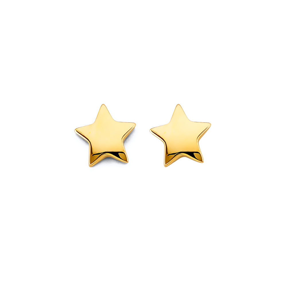 14KY Star Push Back Earrings