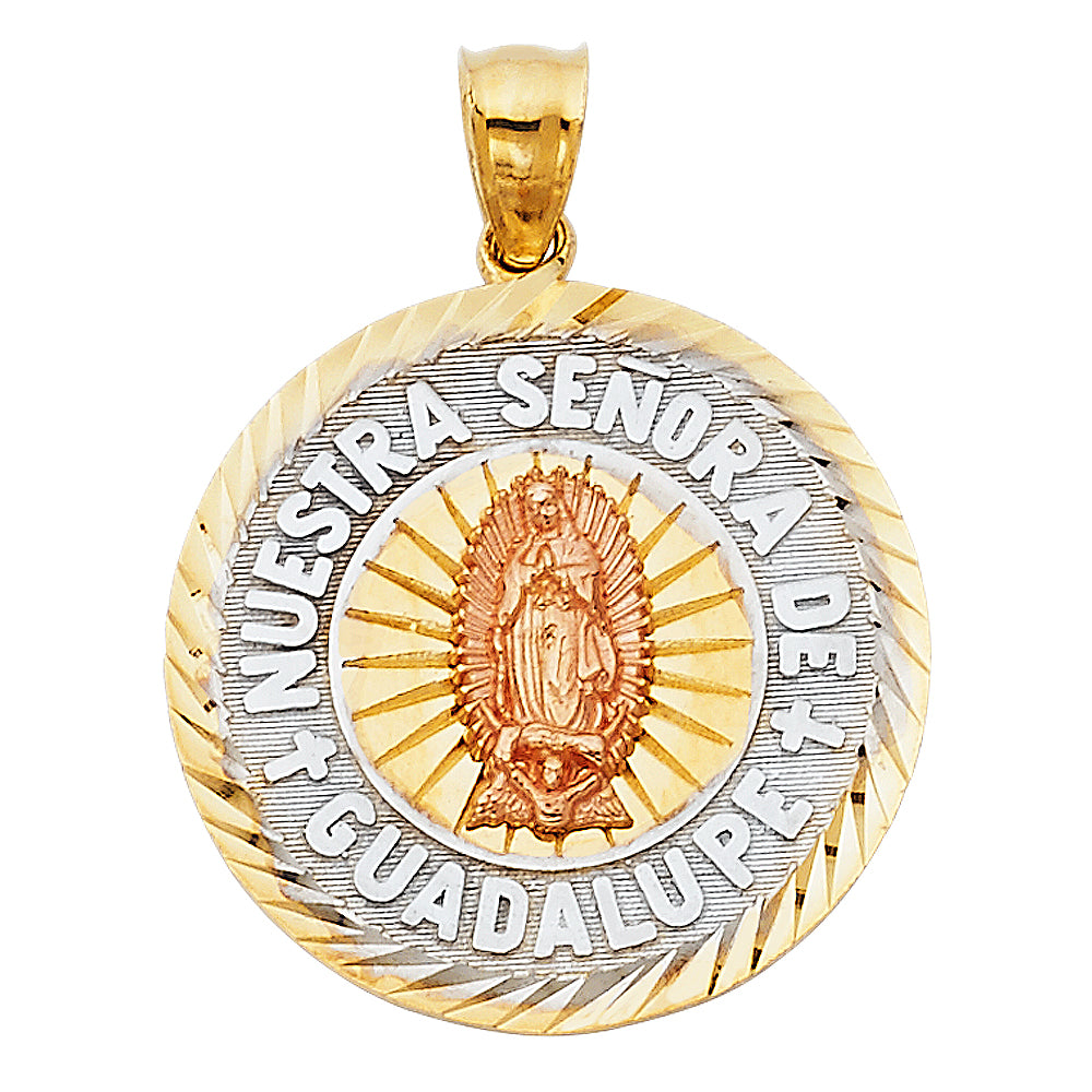 14K 3 Colors Our Lady of Guadalupe Pendant