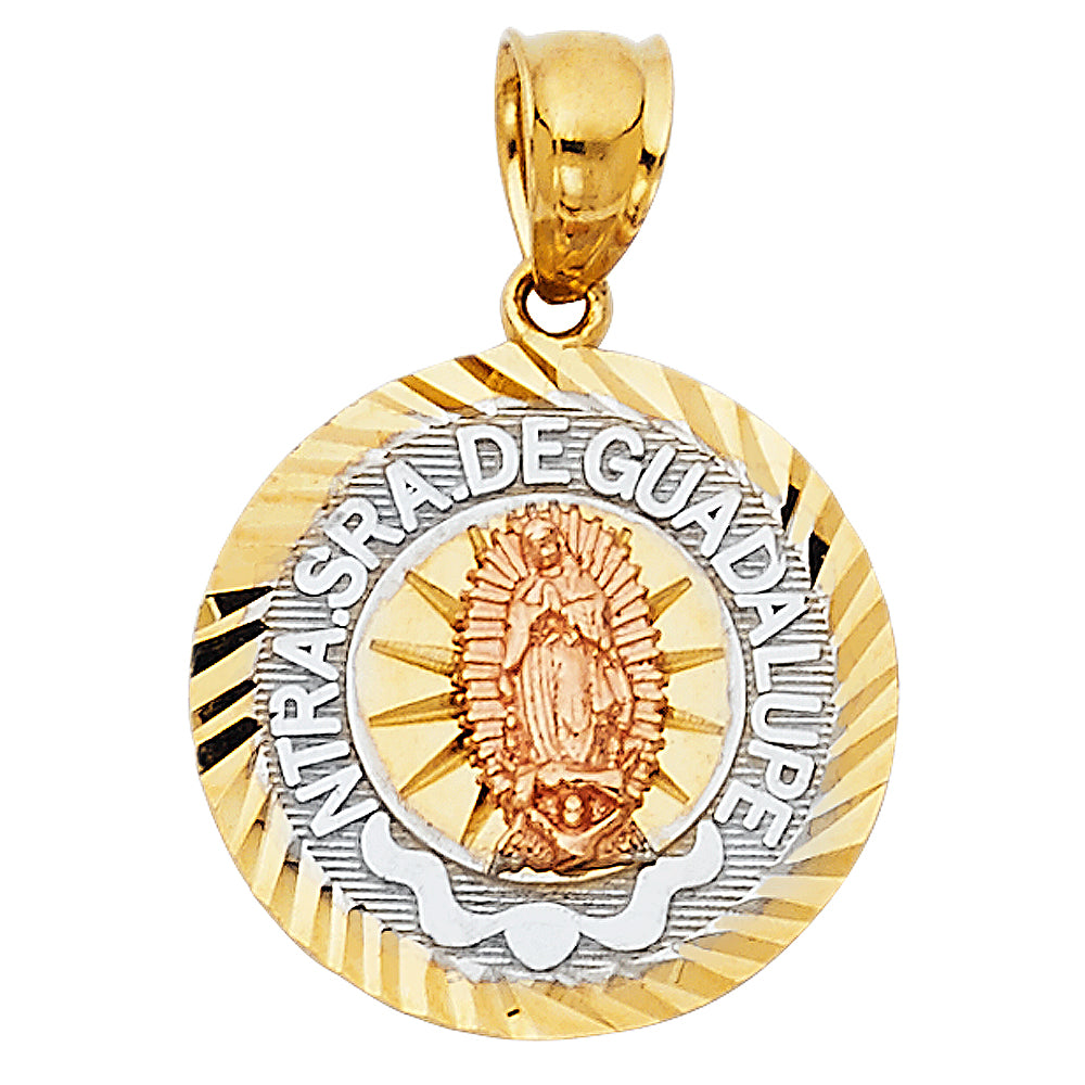 14K 3 Colors Our Lady of Guadalupe Pendant