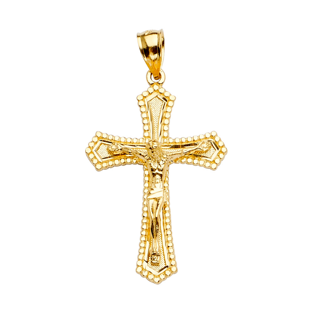 14K Yellow Gold Crucifix Cross Pendant