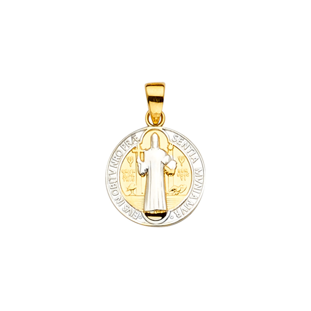 14K 2 Tone San Benito Medal Pendant