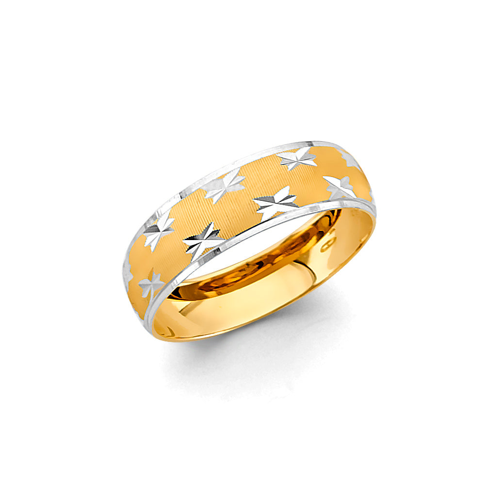 14K Gold 2 Tone Wedding Rings Set (Sold Separately)